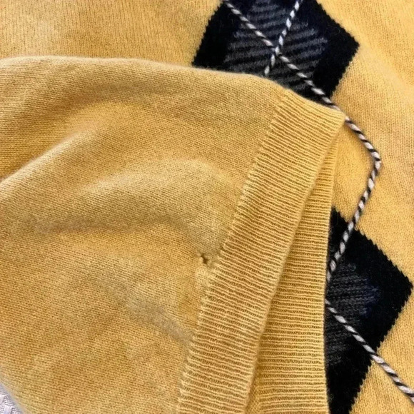 Charter Club 2 Ply Preppy Cashmere Argyle Sweater Size LG V-neck - Picture 5 of 8